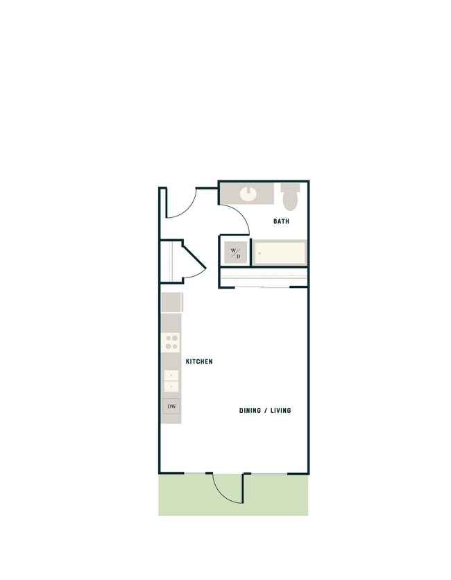Studio, 1 Bath - East Apt B East-310 floor plan